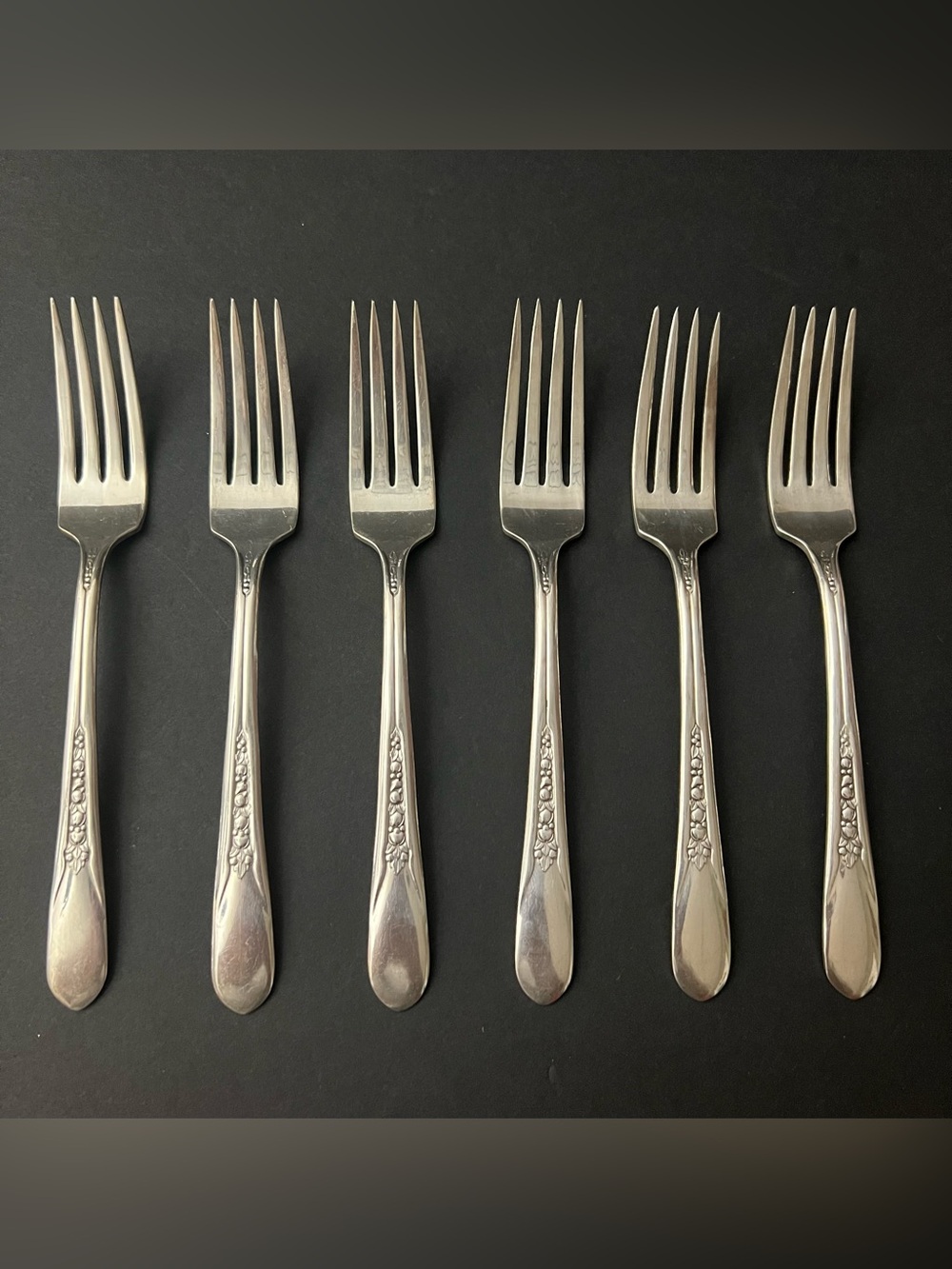 Wm Rogers Mfg Co Pricilla AKA Lady Ann Silverplate (6) Dinner Forks